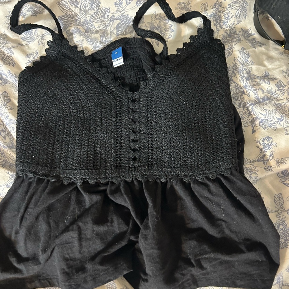 Old Navy Black Knit Top with Straps